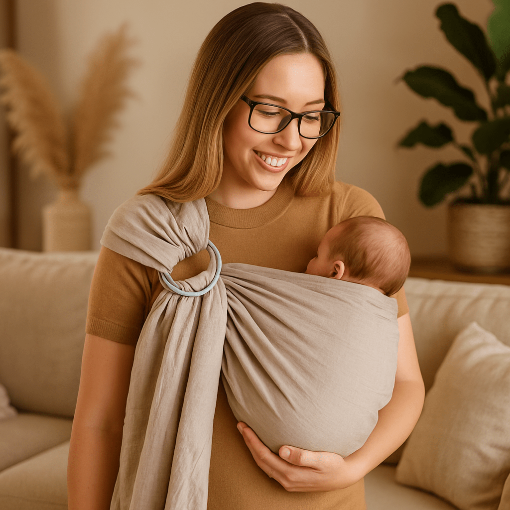 maman-porte-bebe-dans-écharpe-sling